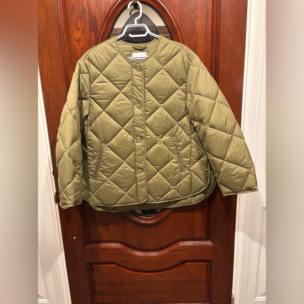 H&M Khaki Quilted Puffer Jacket